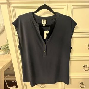 Anne Klein Navy Blue Blouse